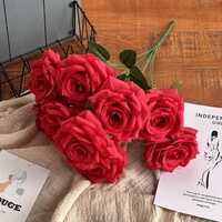 Fabrik preis 9-Kopf rote Rosen künstlicher Gartens trauß für Muttertag Weihnachten Neujahr oder chinesisches Neujahr