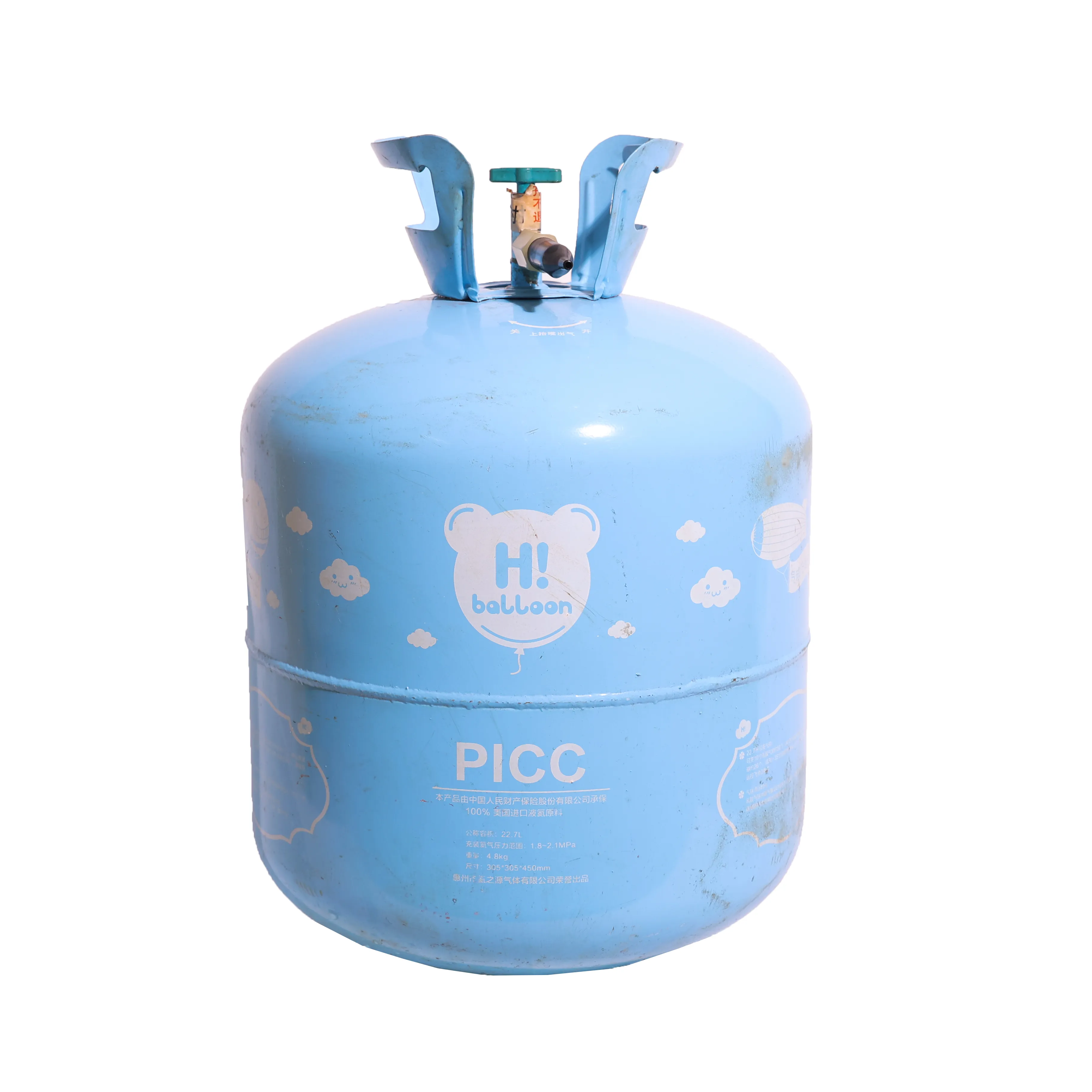 Silinder gas kaleng kosong 3KG 7.2L, balon gas hidrogen helium sekali pakai dengan silinder gas nyaman