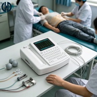 Moniteur ECG portable intelligent sur chariot à 12 canaux, avec anneau en H, certifié CE Classe II