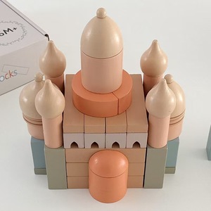 Đầy màu sắc bằng gỗ Roman khối xây dựng giáo dục <span class=keywords><strong>Toddler</strong></span> đồ chơi DIY lâu đài khối cho trẻ em 'chơi và học tập - Product Image 1