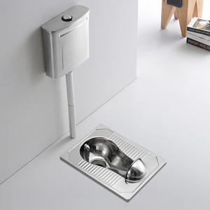 WC <span class=keywords><strong>public</strong></span> en acier inoxydable avec barrière d'eau frontale, à poser au sol - Product Image 1