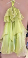 Robes décontractées longues pour femmes OUDINA, élégantes, couleur bonbon, style halter, satin plissé, grandes tailles
