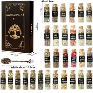 Oferta Especial: Set de Flores Secas y Heno, 30 Variedades, 31 Piezas en Caja, Botella de los Deseos, Piedra Curativa, Set de Reiki para Limpieza Espacial, para Regalos DIY - Product Image 1