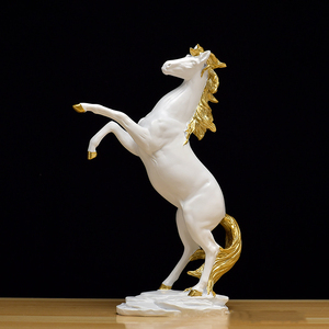 Adornos de Resina de <span class=keywords><strong>Caballo</strong></span> Árabe, Estilo Art Deco, Patrón Escénico, Decoraciones para Sala de Estar, Recuerdos Vintage Dorados - Product Image 1