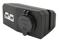 Carcasa de Montaje en Superficie Doble SB50A con Conector y Cargador USB Dual QC3.0 y Interruptor Táctil