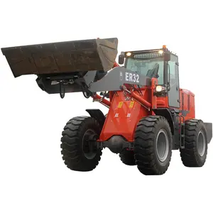 Everun Hot Sell Er32 3.2T S355 Staal Materiaal Front-End Emmer Gelede Compacte Mini Wiellader