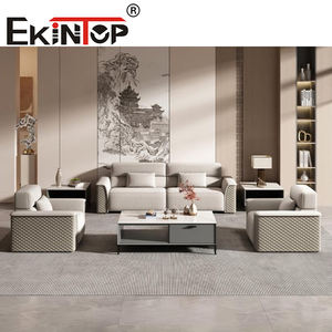 Conjunto de Sofás de Oficina de Cuero y Madera Ajustables Modernos Sinonis para Uso Comercial - Product Image 2