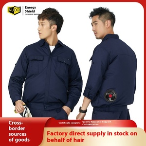 Nam cotton mùa hè làm mát bảo hộ lao động có thể sạc lại điều hòa không khí xây dựng trang web hàn đồng phục lao động quạt mềm - Product Image 2