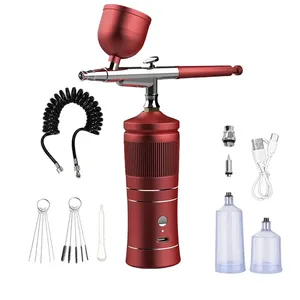 Kit de Compresor de Aerógrafo Recargable, Pistola Pulverizadora de Aire, Máquina de Hidratación Profunda con Agua y Oxígeno para Arte de Uñas, Tatuajes, Maquillaje y Decoración de Pasteles - Product Image 1