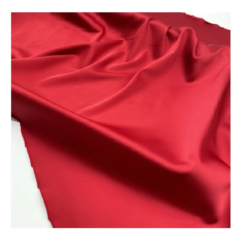 Factory Hot Sale 97% Polyester 3% Spandex Silk Chiffon Armani Satin Solid Fabric 95GSM For Pajamas /Dress