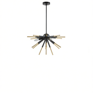 3-<b>Light</b> Spiked Pendant Chandelier Black Metal Round LED Warm White 3500K E26 Indoor Lighting - Product Image 1