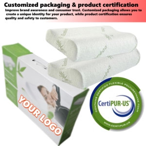 Tùy Chỉnh Không Áp Lực Ergonomic Sợi Tre Cổ Gối Sóng Hình Chữ Nhật Bộ Nhớ Bọt Cho Giấc Ngủ Thoải Mái Và Massage - Product Image 2