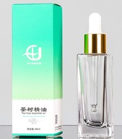 Flacon Compte-Gouttes Personnalisé en Verre Givré à Épaule Plate pour Huile Essentielle ou Sérum, 10 ml 30 ml, Couleur Dégradée, avec Coffret Cadeau