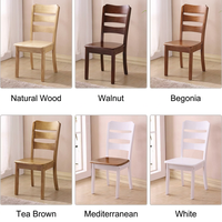 Chaise de salle à manger classique en bois avec dossier en échelle pour les repas en famille et les rassemblements