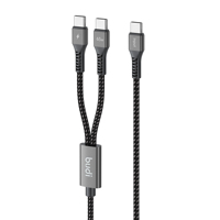 Câble de charge rapide USB 2 en 1 65w durable, multifonctionnel, universel, pour téléphone portable/type-c/android