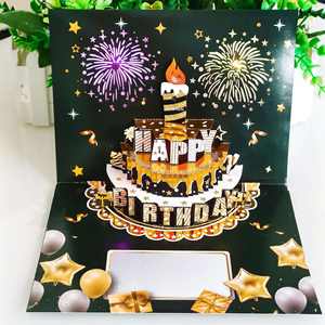 Cartes d'anniversaire 3D Pop-Up avec impression UV sur papier couché et pelliculage mat - Fonction DIY - Product Image 6