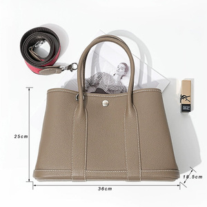 Custom High-End women's genuine leather <b>handbag</b> with high-quality top layer cowhide and large capacity garden tote bag - Product Image 6