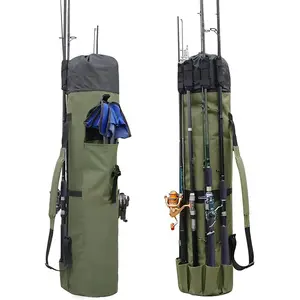 Large Waterproof Professional Reel Hold 5 Poles Fishing Pole Bag Fishing Rod Organizer Bag for Men