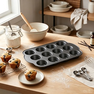 Molde para 12 Muffins, Revestimiento Antiadherente Duradero para Cupcakes y Muffins, Molde para Hornear en Casa - Product Image 2