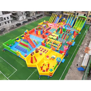 Khổng lồ Inflatable vui vẻ thành phố cho sử dụng thương mại sân chơi ngoài trời mềm chơi Kid sân chơi thiết lập ngoài trời công viên chủ đề Inflatable