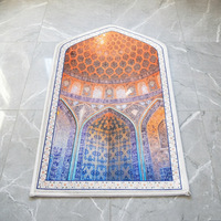 Tapis de prière épais et antidérapant, motif floral en dôme, jacquard multicolore, tapis musulman Sajjadah, pliable, pour la maison et les voyages