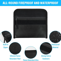 Dompet Dokumen Anti Api Anti Air Grosir, Tas Uang Tahan Api Kecil, Dompet Penyimpanan Portabel dengan Ritsleting, untuk Uang Tunai, Ponsel, Bahan Non-Woven