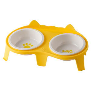 Platos Dobles Elevados con Boca Inclinada para Proteger las Vértebras Cervicales, con Diseño de Huella de Pata de Pez, para Comida y Agua, Venta al por Mayor - Product Image 5