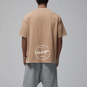 OEM Logo Gráfico Blanco O-cuello 100% Algodón Peso pesado Ropa de calle Camiseta de gran tamaño con patrón sólido - Product Image 6