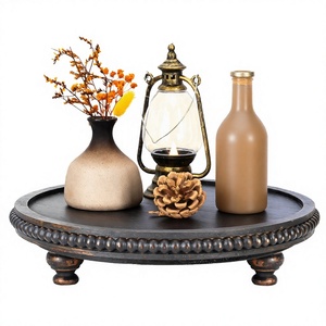 SAIDKOCC D20 Bandeja Redonda de Madera Multifuncional para Baño, Cocina, Tocador, Decorativa, para Perfumes, Llaves, Joyas y Anillos - Product Image 2
