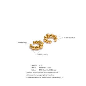JINYOU 114 Nueva Tendencia, Pendientes <span class=keywords><strong>de</strong></span> Clip Redondos Lisos con Baño <span class=keywords><strong>de</strong></span> <span class=keywords><strong>Oro</strong></span>, Joyería <span class=keywords><strong>de</strong></span> Acero Inoxidable para Mujer, <span class=keywords><strong>Ear</strong></span> <span class=keywords><strong>Cuff</strong></span> - Product Image 6