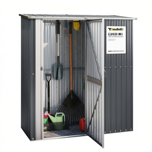 Caseta de jardín de acero galvanizado antracita de 71.1x38.2x82.5 pulgadas para almacenamiento - Product Image 1