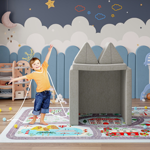 Canapé modulaire carré pour enfants, canapé de jeu pour enfants, housse amovible, coussin de sol en mousse convertible pour appartement, utilisation scolaire - Product Image 1