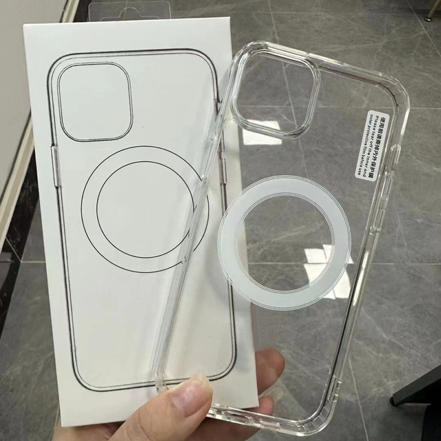 High Quality Magnetic Wireless Phone Case for iPhone 14 15 16 Pro Max Charging Transparent Clear Shockproof for iPhone