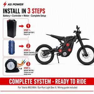 Kit Moteur et Contrôleur de Batterie Personnalisé pour E-Moto – Système d'Alimentation OEM avec Batterie Lithium Haute Décharge pour Moto Tout-Terrain Électrique (Tension, Capacité, Taille) - Product Image 1