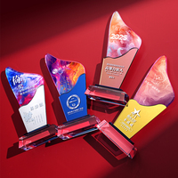 Trophée en cristal personnalisé, design créatif haut de gamme, avec lentille atmosphérique, pour récompense d'entreprise, personnel exceptionnel, compétition, réunion annuelle, avec inscription