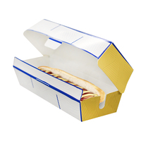 Boîte à hamburger jetable en carton kraft de qualité alimentaire pour la livraison de hamburgers, avec logo personnalisé