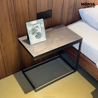 Table d'appoint moderne NORYA avec plateau en pierre, table d'appoint pour salon, chambre et mobilier de salon