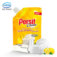 Pochette Doypack réutilisable personnalisée de 500L 1L avec bec verseur pour lave-vaisselle liquide détergent à lessive shampooing boissons sac de buse
