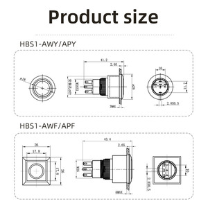 ปุ่มกด5ขา1NO1NC LED 22มม. สวิตช์สี่เหลี่ยมเรืองแสงพลาสติกสำหรับควบคุมอุปกรณ์ - Product Image 3