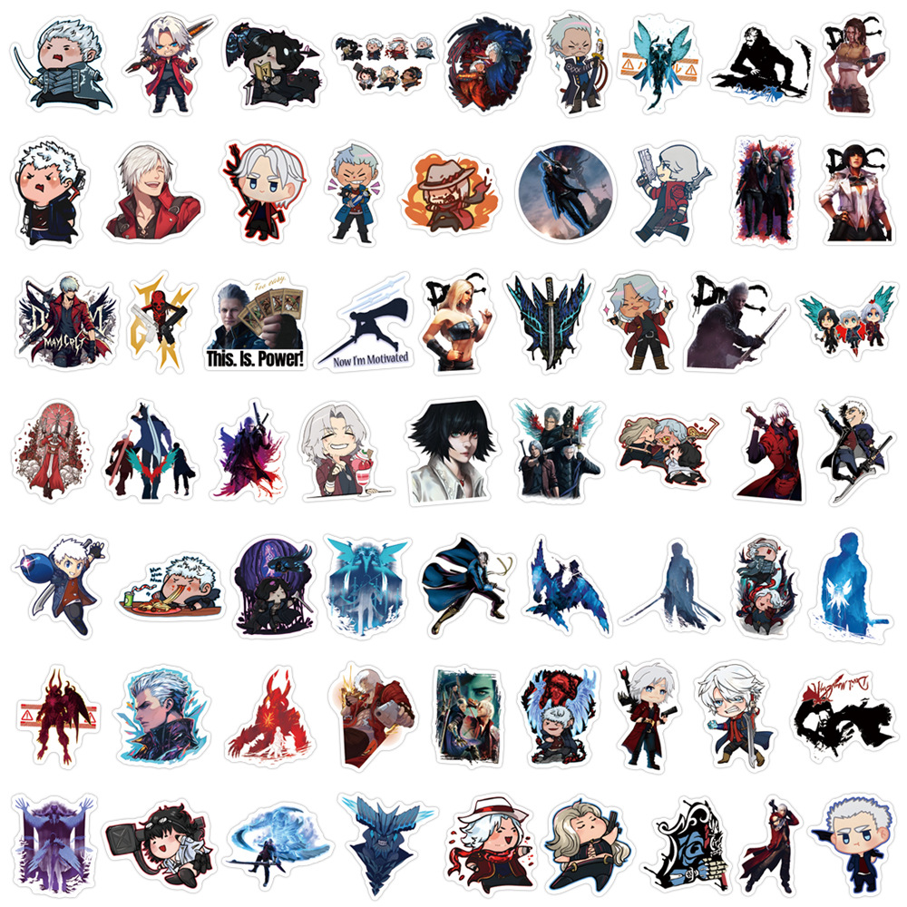 60Pcs Classic Game Devil May Cry Graffiti Stickers for Book Phone