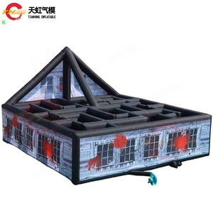 Maze gonflable hanté de 8x8m avec toit de porte <span class=keywords><strong>avant</strong></span> en pente - Product Image 1