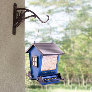 Oniya Mangeoire à oiseaux suspendue en métal résistant aux écureuils de grande capacité pour l'extérieur Graines pour oiseaux sauvages avec perche bilatérale activée par le poids - Product Image 6