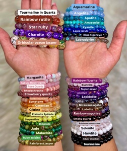 Bracelet pierre de soleil perles de quartz 8mm pour femmes pierres naturelles pierre de lune et agate verre Bracelet extensible bracelets de mode - Product Image 2