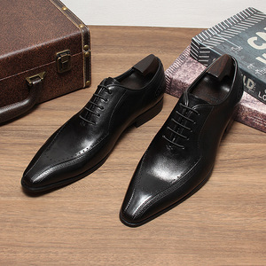 Zapatos Formales de Trabajo para Hombre, de Piel Genuina, Estilo Europeo, Clásicos, Ajustados, para Boda, Otoño - Product Image 4