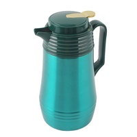 Bouilloire à eau sous vide en acier inoxydable turquoise, double paroi, isolation thermique 12-24 heures, design rond avec couvercle