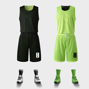 Ensemble de maillot de basket-ball respirant en maille imprimée, grande taille, antibactérien, séchage rapide, léger et réversible - Product Image 3