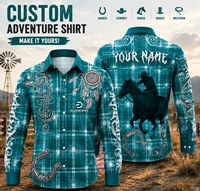 Nouvelles chemises boutonnées pour l'aventure et les activités de plein air, chemises à col cowboy Farmers West, manches longues, impression personnalisée, vêtements de pêche et de chasse