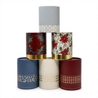 Boîte en tube de papier en forme de dôme, dorée, cylindrique, pour emballage cadeau, étui pour bougie, impression personnalisée