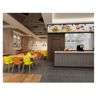 Conception 3D VR de restaurant de restauration rapide, conception de comptoir de magasin de hamburgers et de pizzas, équipement de cuisine commerciale