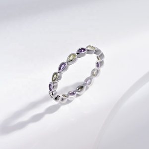 Anillo pequeño de plata de ley 925 con corte de pera, oro de 14k, diseño de mariposa con circonita marquise, anillos de verano económicos y bonitos para niñas. - Product Image 4